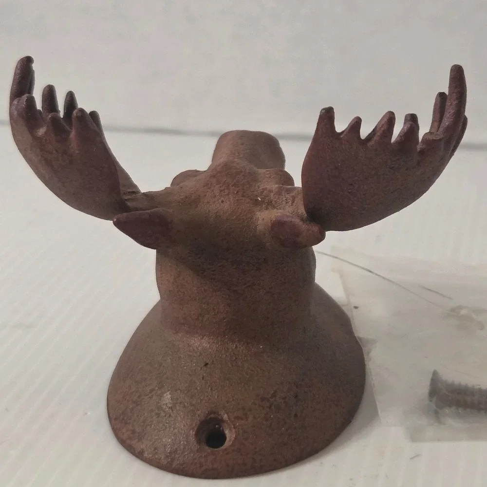 SPI Moose Wall Hook Cast Metal Rustic Cabin Lodge Hunting Decor Coat Hat